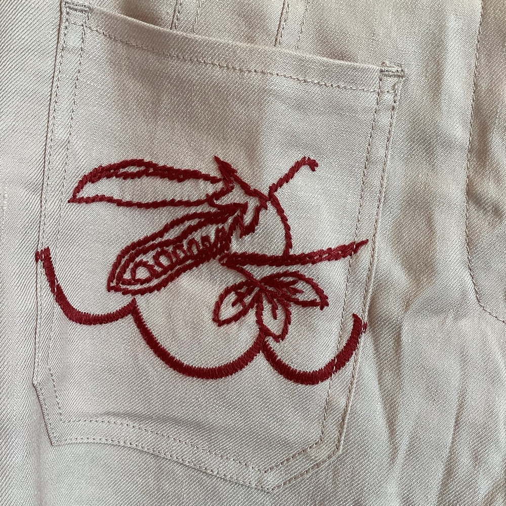 🥬🐇NWOT Anthropologie Maeve Junie Embroidered High-Rise Flare Pants 29 Bunny - Picture 7 of 15